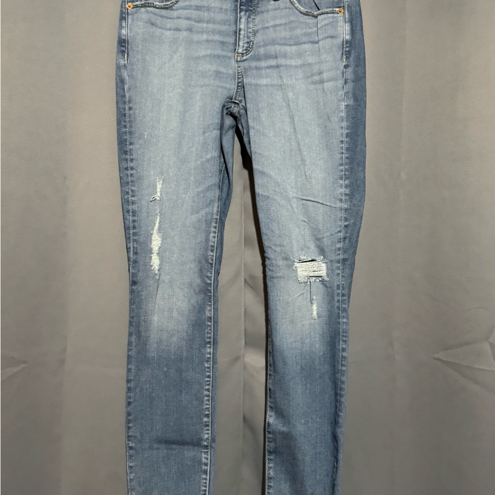 Universal Thread Blue Skinny Jeans with Distressed Details